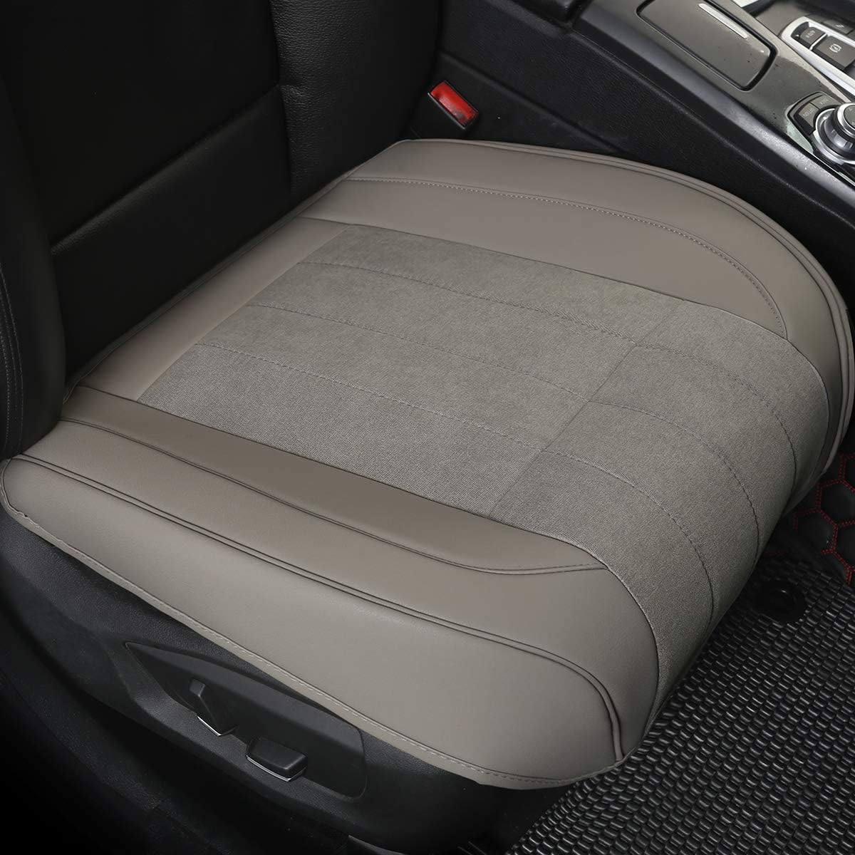 Beige-Tan PU Leather Car Seat Cover Bottom, 1pcs P15351