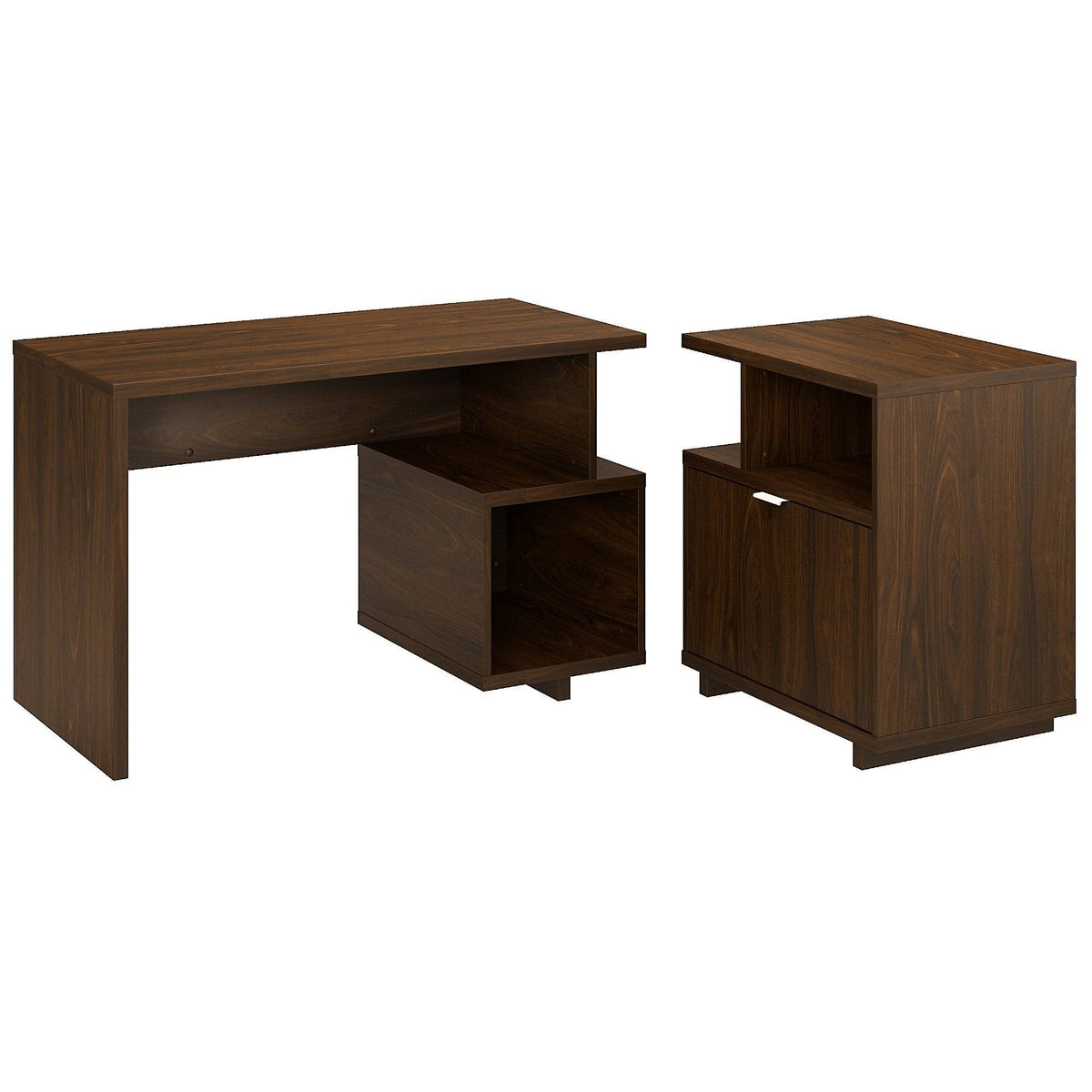 48W Writing Desk with Lateral File Cabinet Pure White X7953