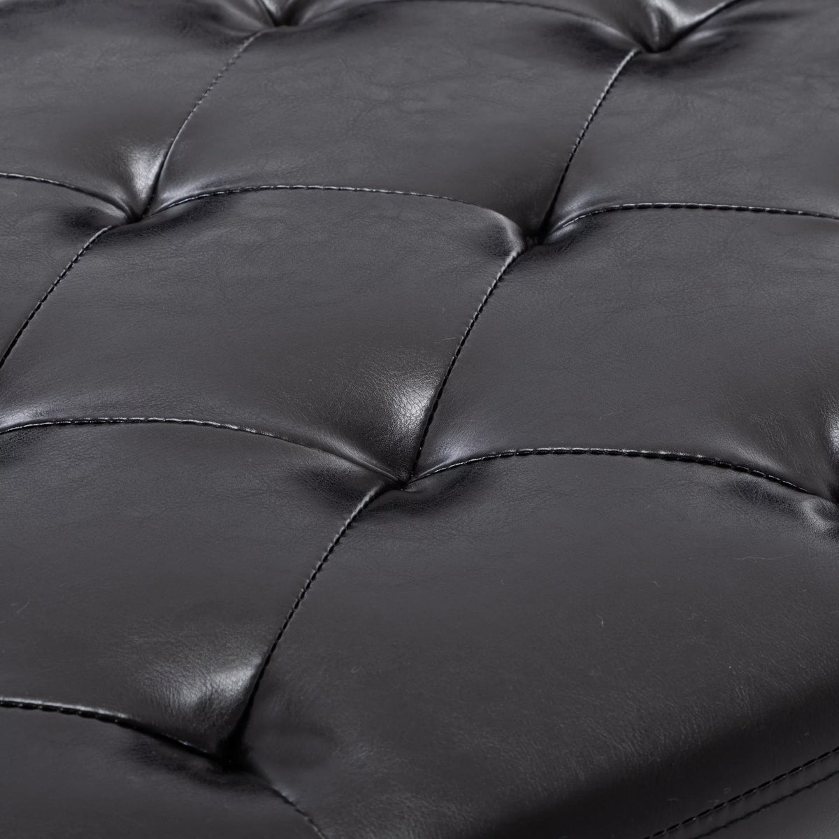 Black Faux Leather Storage Ottoman B781