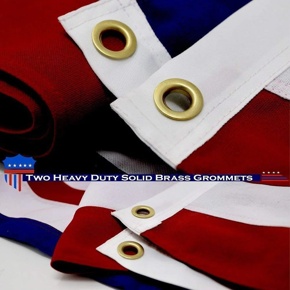 American Flag 4x6 Ft Heavy Duty Spun Polyester Embroidered Stars Sewn Stripes Brass Grommets T419