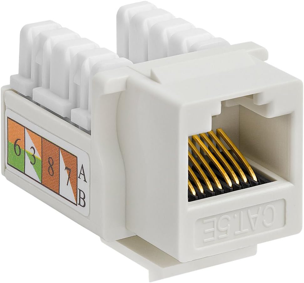 Cat5e Punch Down Keystone Jack RJ45 Female Adapter Blue Pack of 2 D561