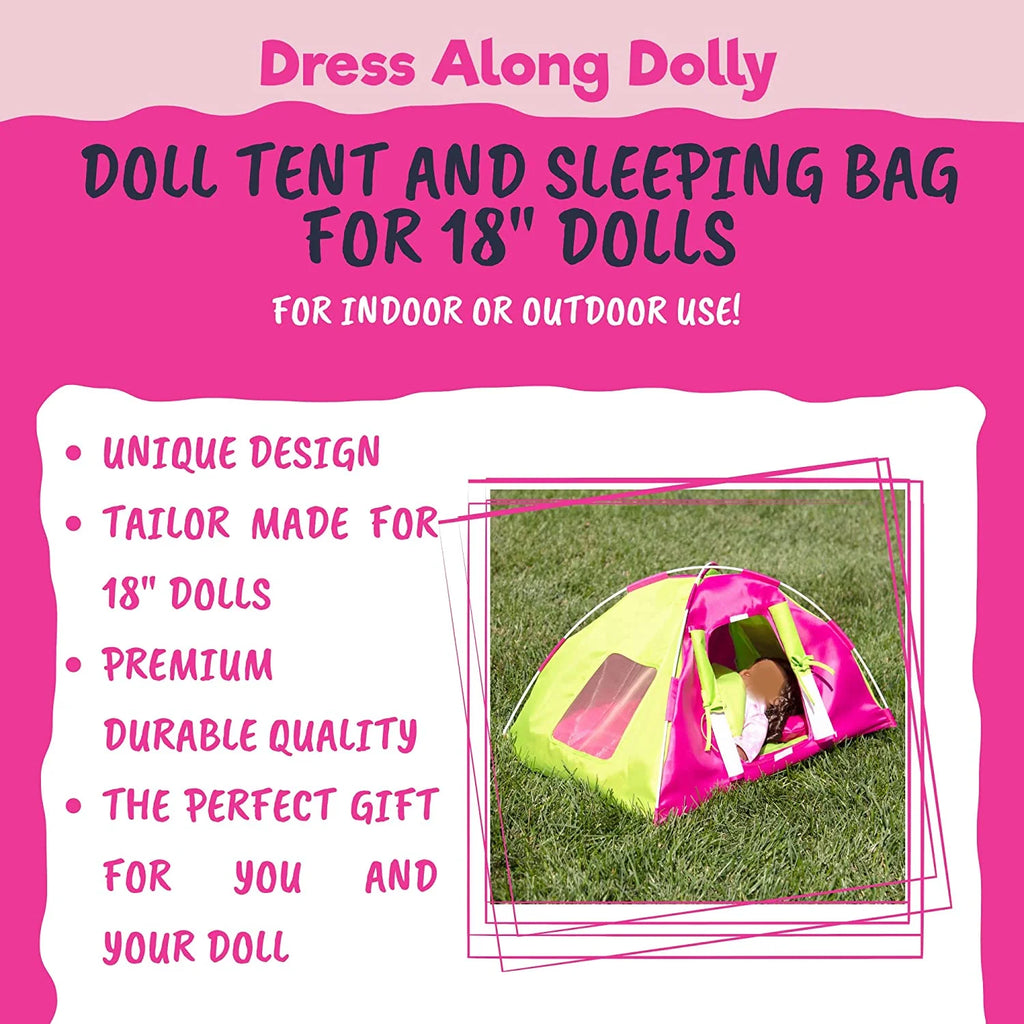 Doll Camping Bed Tent with Sleeping Bag & Pillow J1808