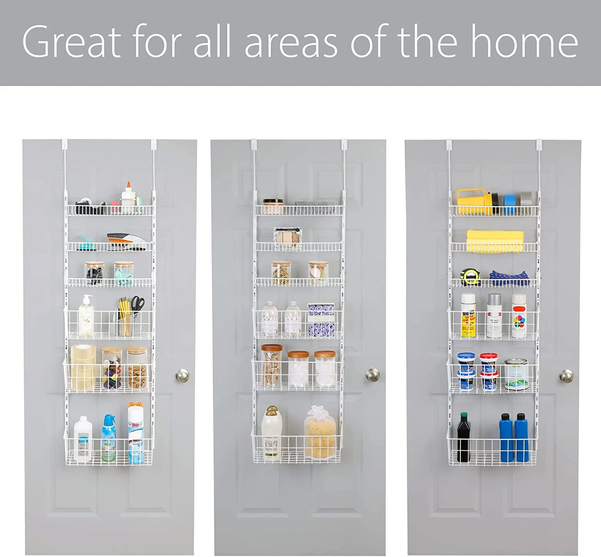 Over the Door Pantry Organizer Rack with 6 Adjustable Steel Shelves C765