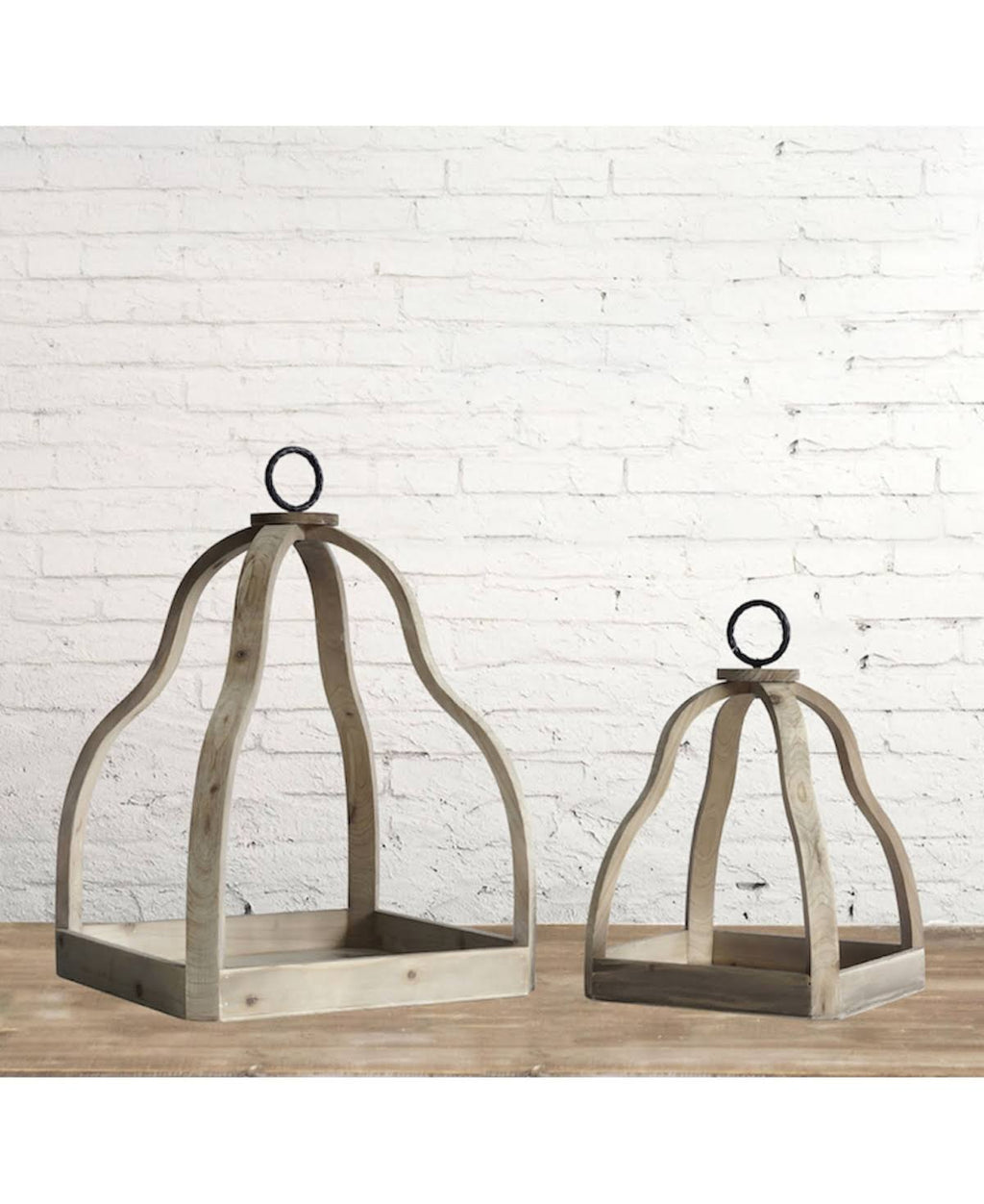 Wood Candle Trays Set of 2 T338