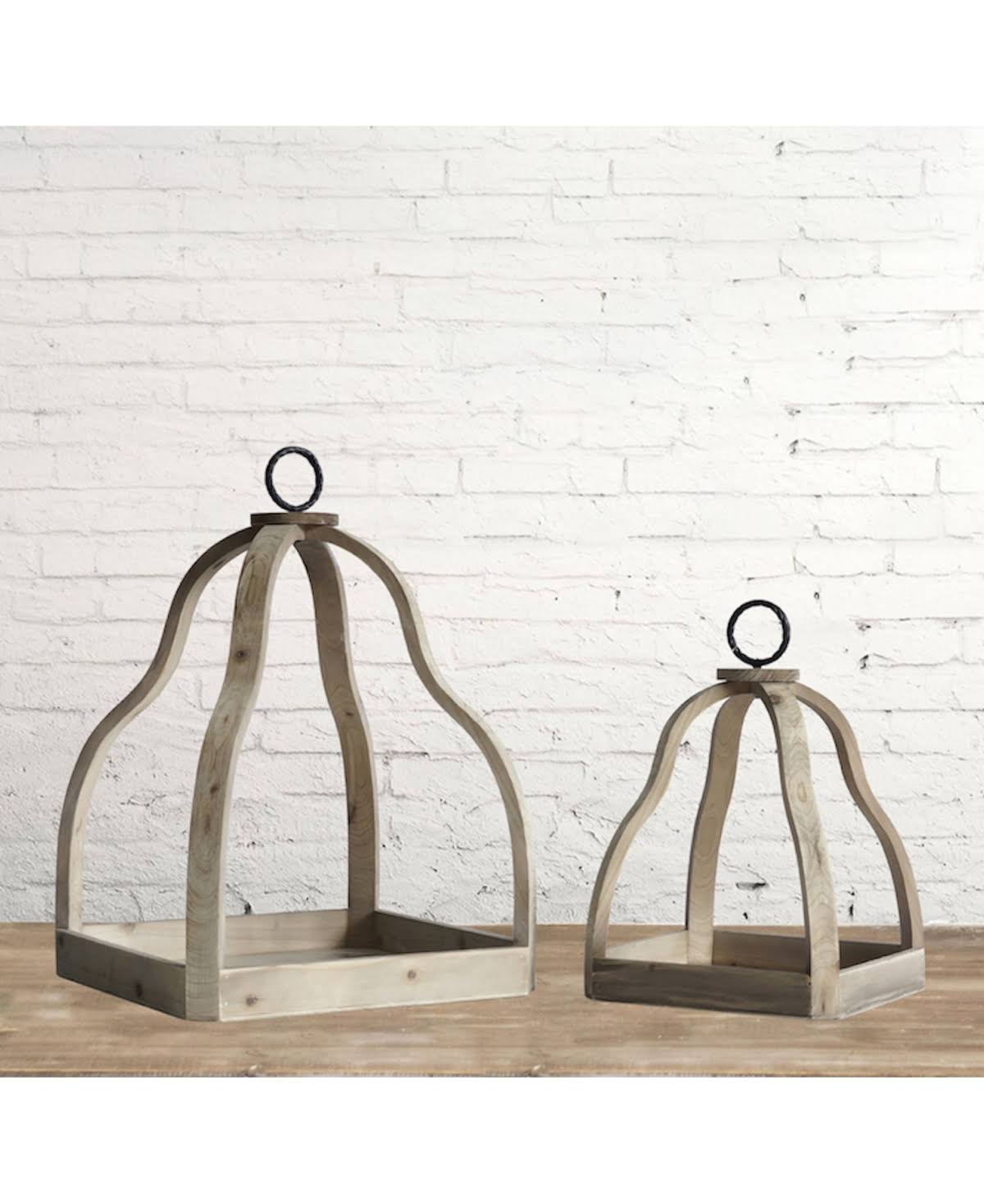 Wood Candle Trays Set of 2 T338