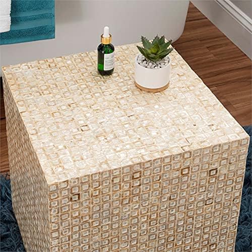 Ivory Square Accent Table C299591