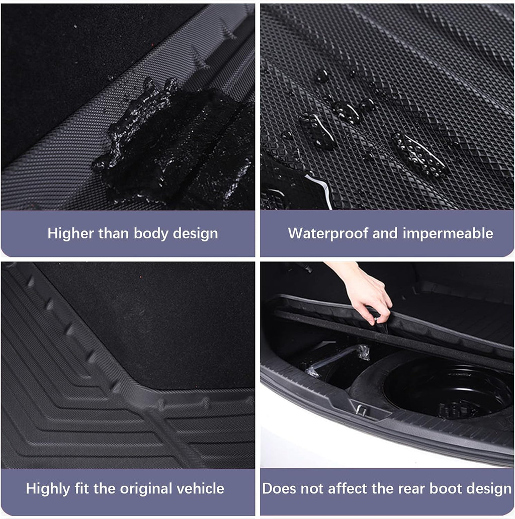 Black TPO All Weather Heavy Duty Waterproof Rear Cargo Tray Trunk Floor Mat Protector N900498