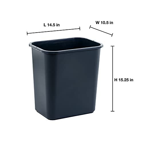 7 Gallon Space Saving Trash Wastebasket, Black (Pack of 12) L49096