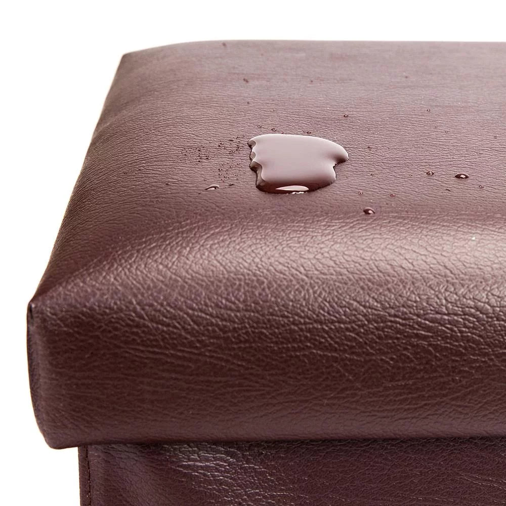 Folding Storage Cube Ottoman Brown F8835