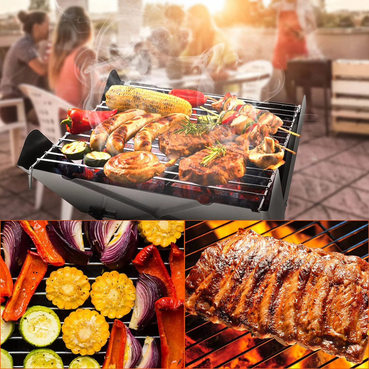 Foldable Mini Stainless Steel BBQ Grill J78068