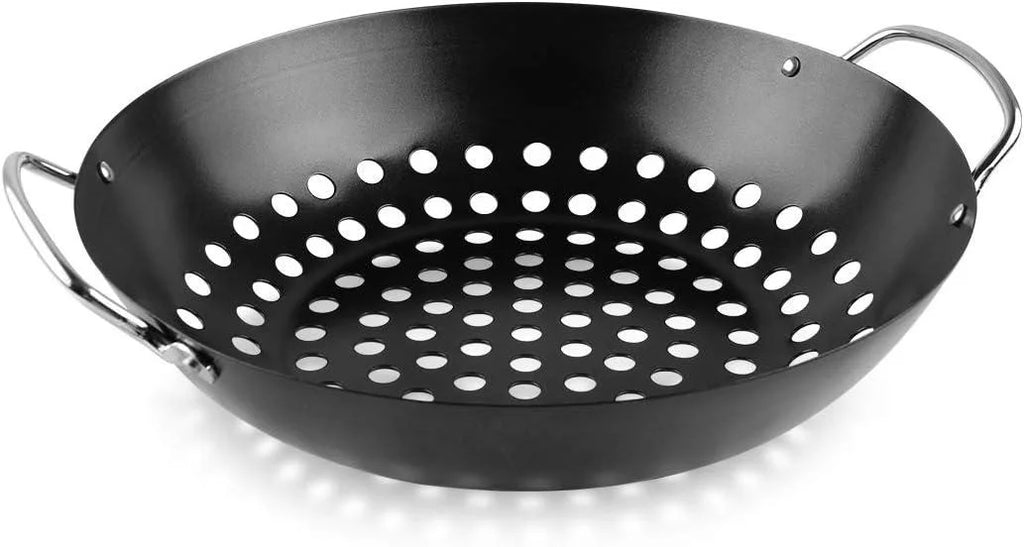 Round Grill Wok with Handle BBQ Accessory L239