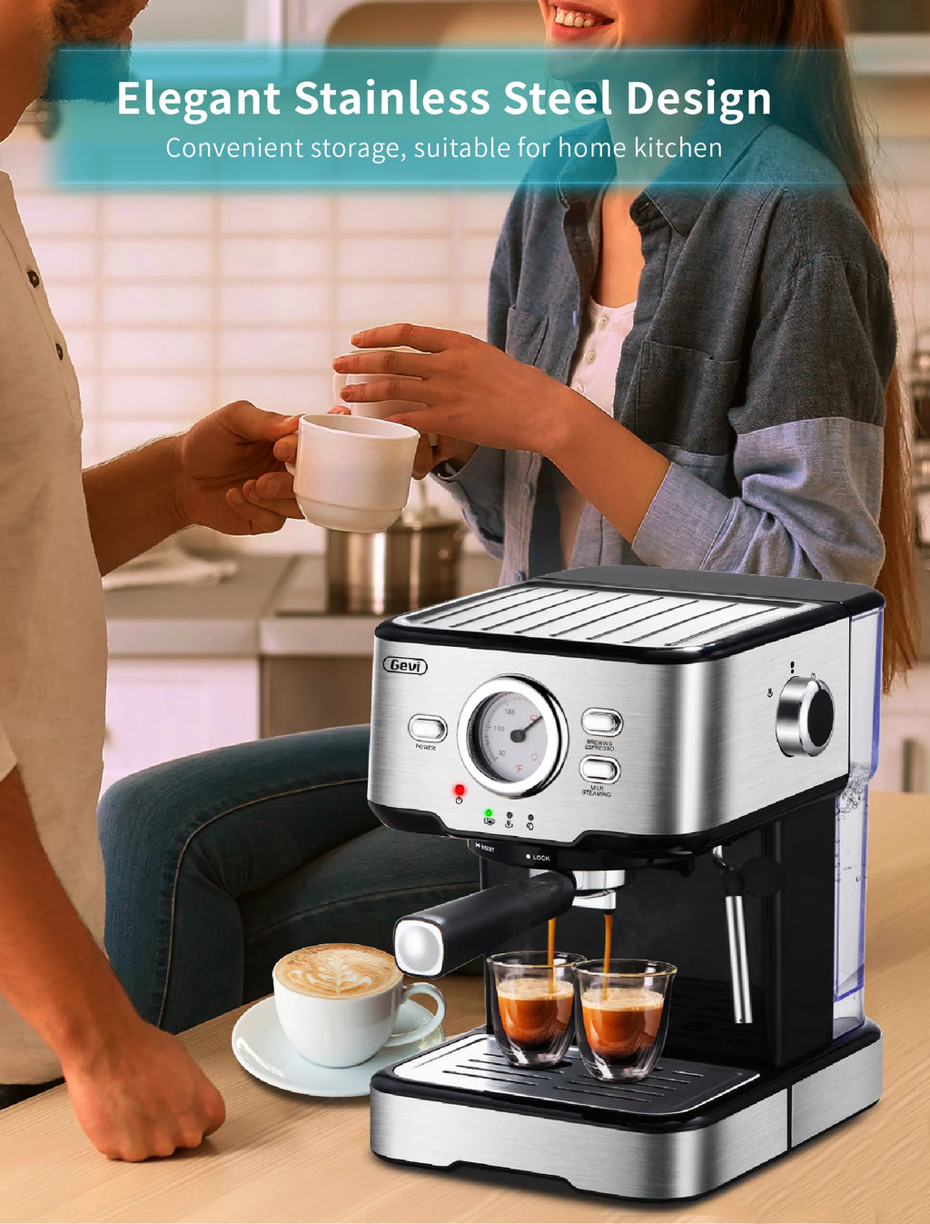 15 Bar Espresso Machine with Steamer D556762