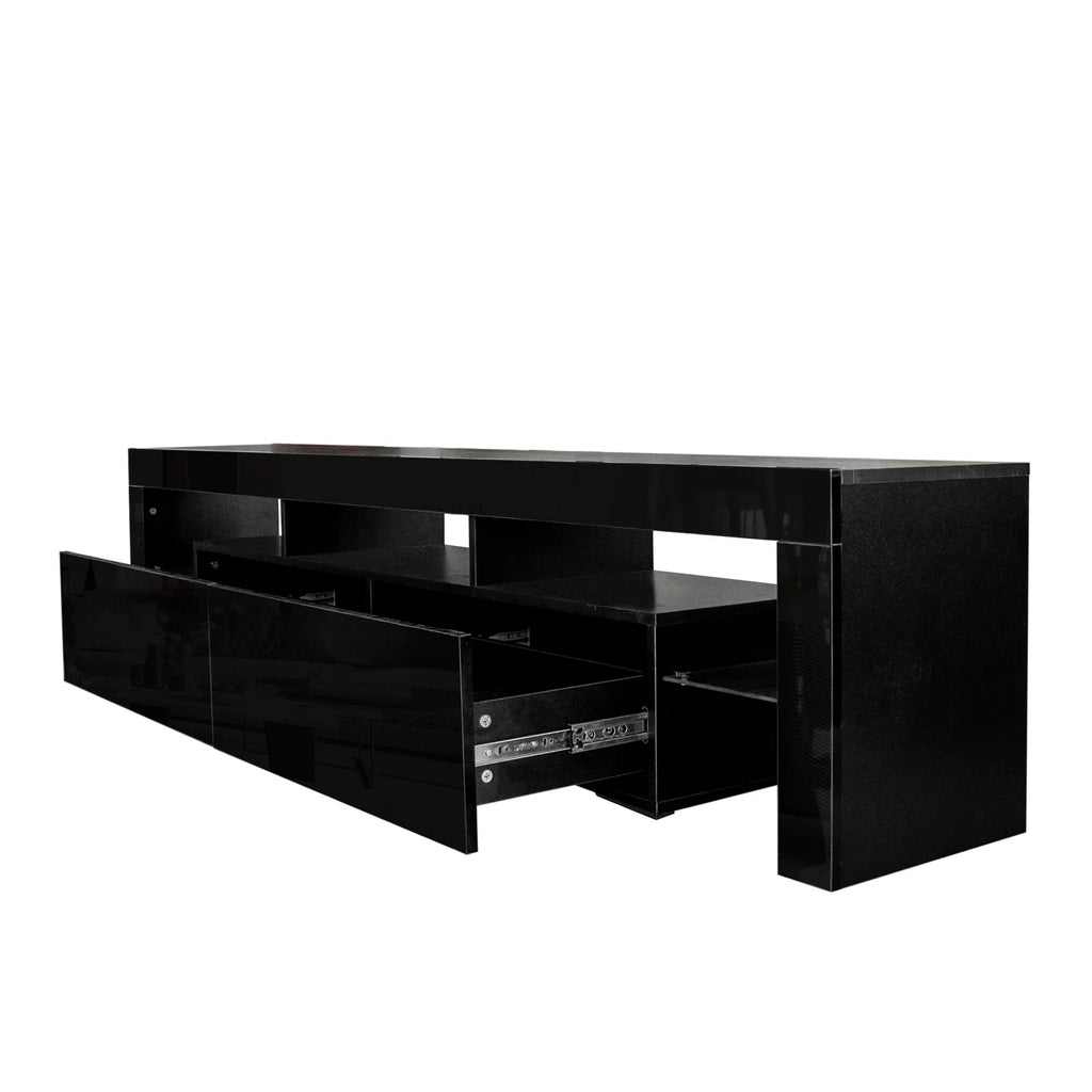 Black Modern LED TV Stand up to 80'' W731