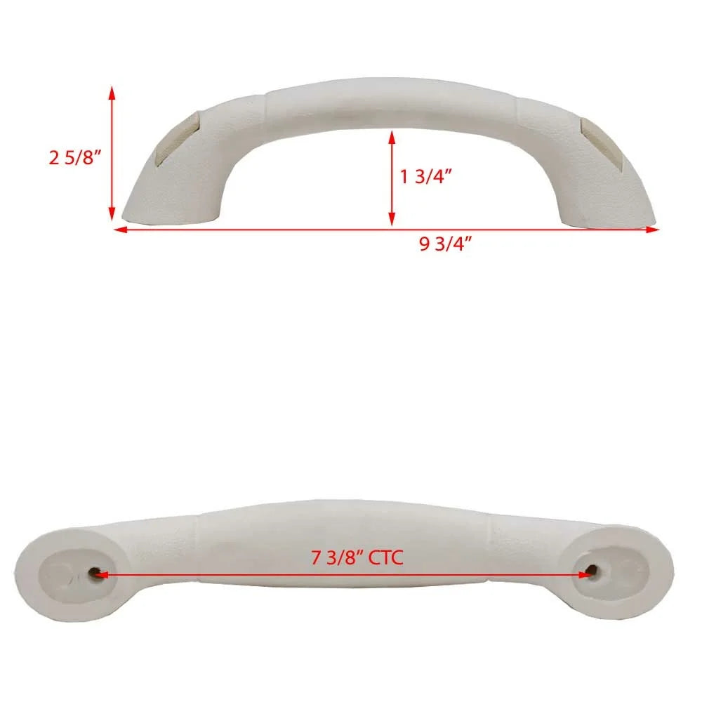 White Textured Vinyl Boat Grab Handle Rail J406