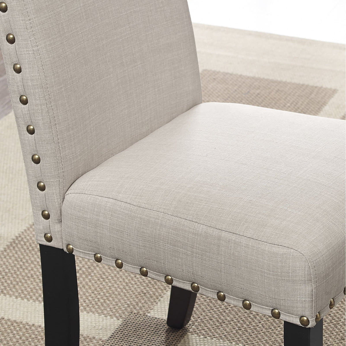 Gray Fabric Solid Rubberwood Counter Height Stool Set of 2 C88825