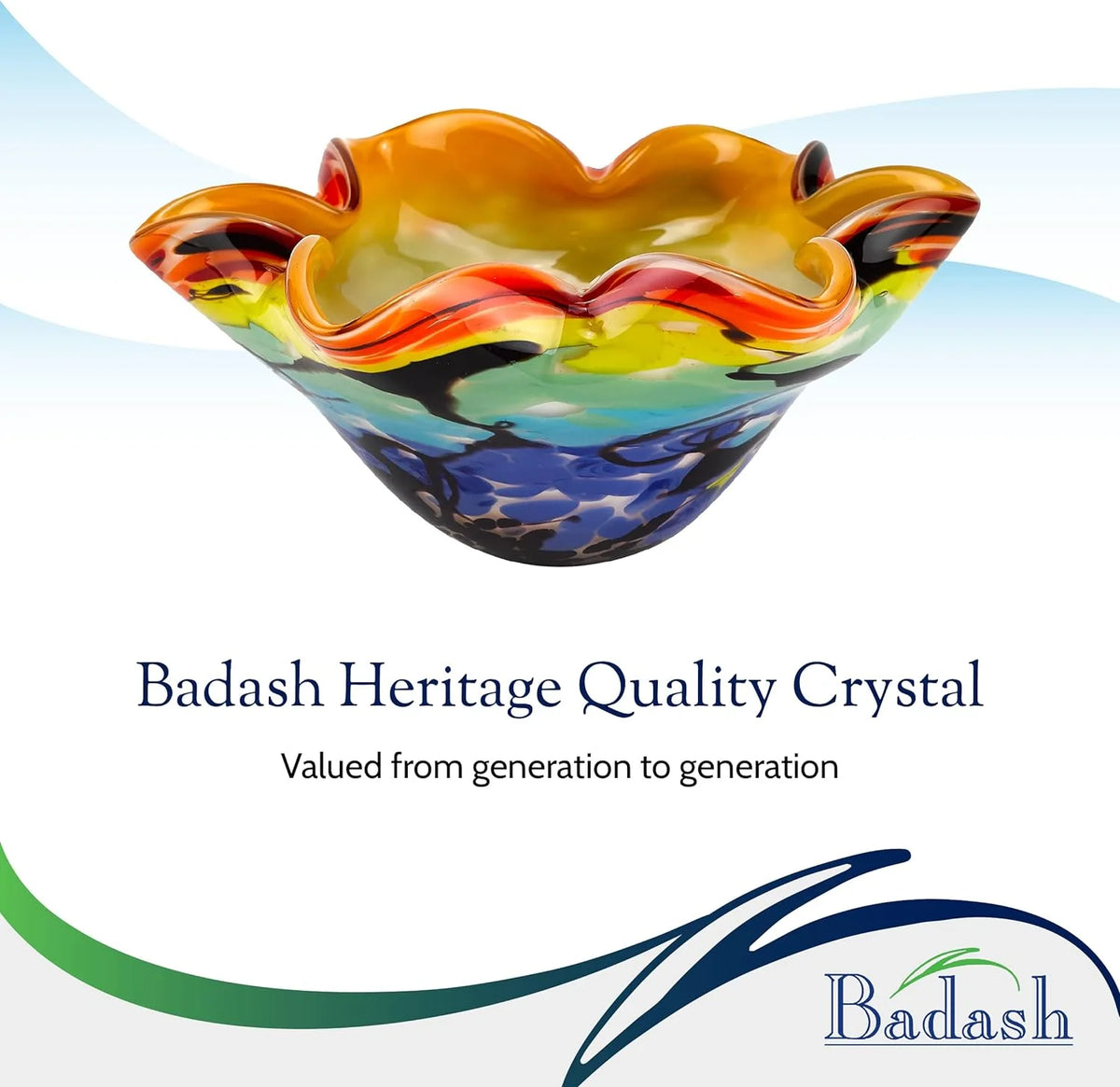 8” Mouth-Blown Art Glass Bowl F786780