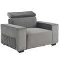 Brown Single Sofa with Side Pockets K445
