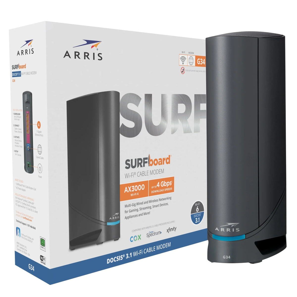DOCSIS 3.1 Gigabit Cable Modem and AX3000 Wi-Fi 6 Router U233873