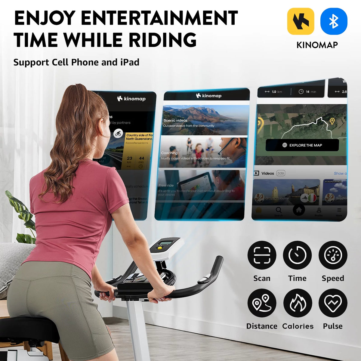 Indoor Cycling Bike Magnetic Stationary Exercise Bike 40lbs Flywheel I686607