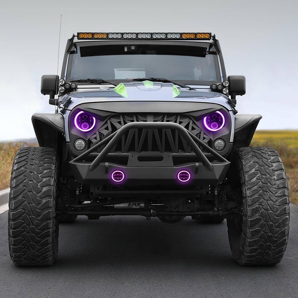 RGB Halo Headlights and Fog Lights Combo for Jeep Wrangler JK A64723