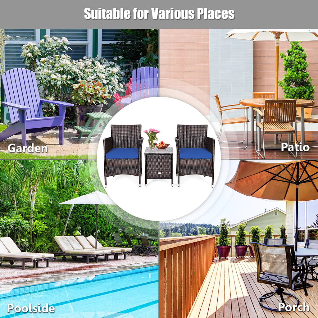 3 PCS Rattan Wicker Furniture Set C5268