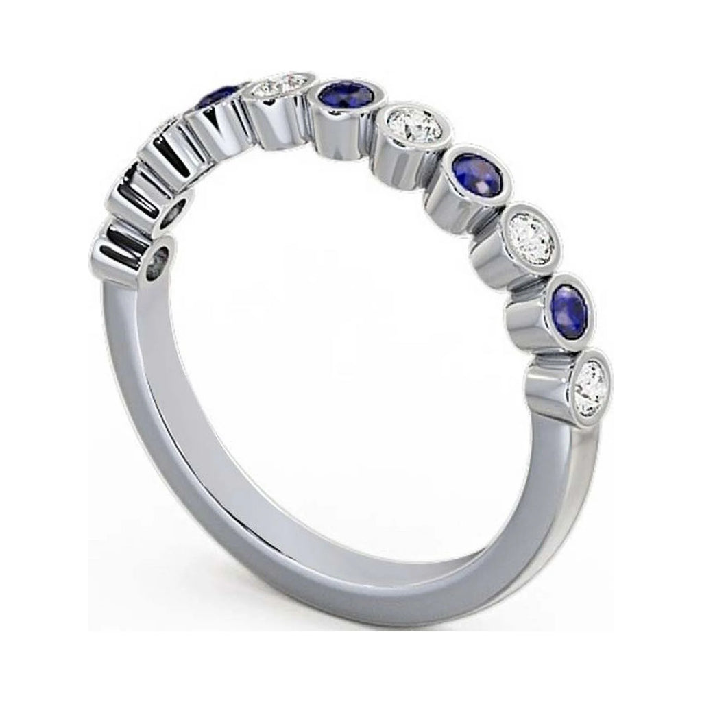 14K White Gold Blue Sapphire Eternity Band Y33517