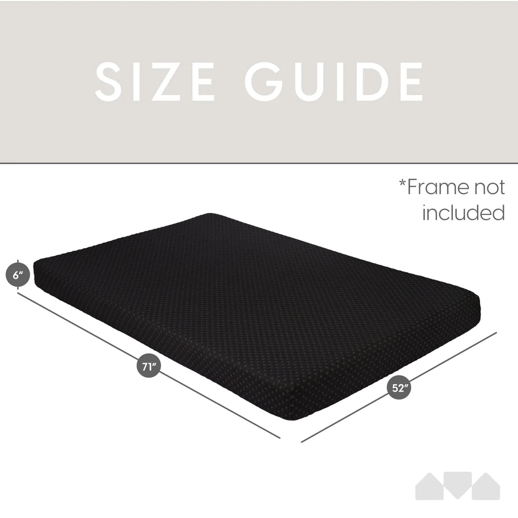 Memory Foam Futon Sofa Bed Mattress Full Size Midnight Black F8857