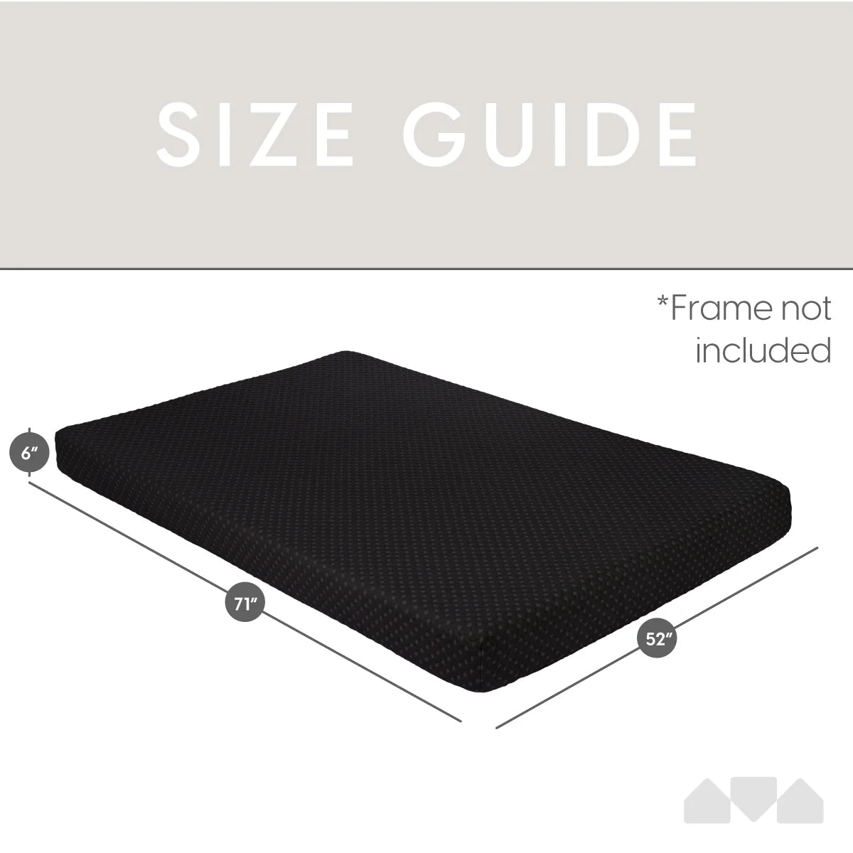 Memory Foam Futon Sofa Bed Mattress Full Size Midnight Black F8857