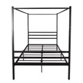 Black Queen Size Metal Platform Bed with Headboard U913154