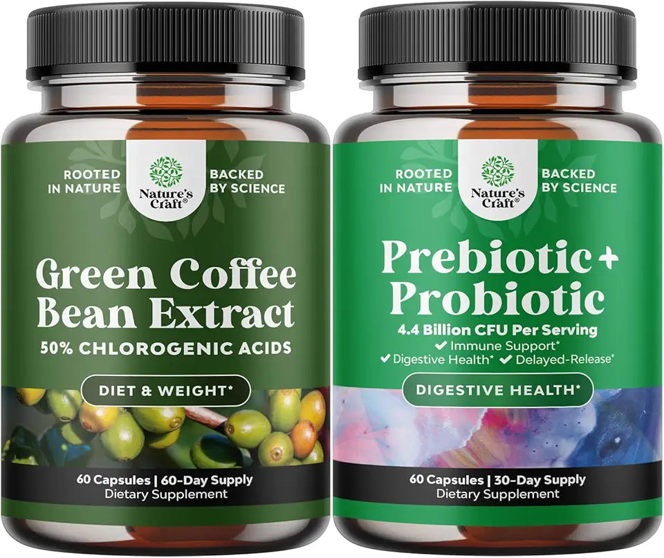 Pure Green Coffee Bean Extract and Probiotics Supplement N21660