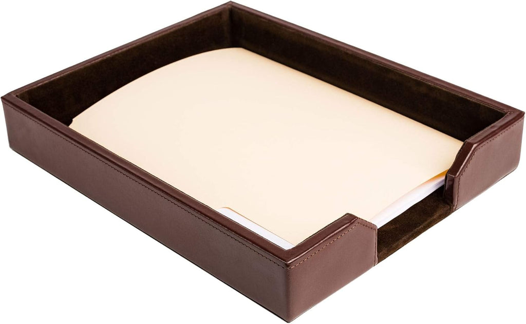 Dark Brown Bonded Leather Letter Tray Pack of 2 G32959