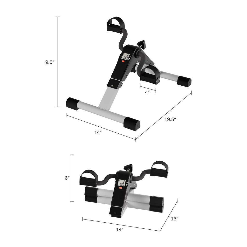 Under Desk Bike Pedal Exerciser with Calorie Tracker and Adjustable Resistance S5765