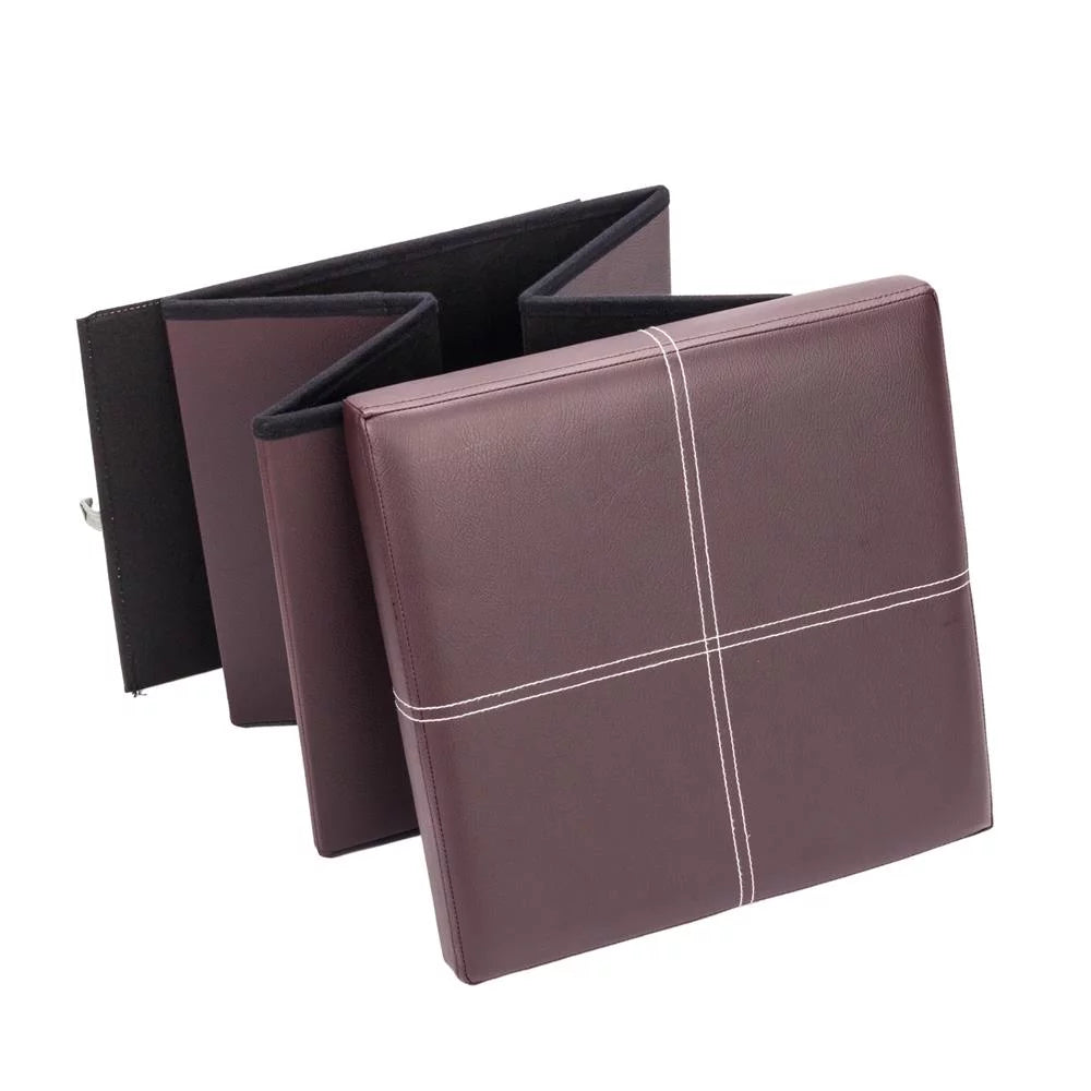 Folding Storage Cube Ottoman Brown F8835