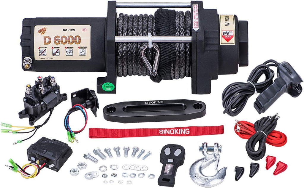 6000lb 12V Winch with Synthetic Rope and Wireless Remote Control H996