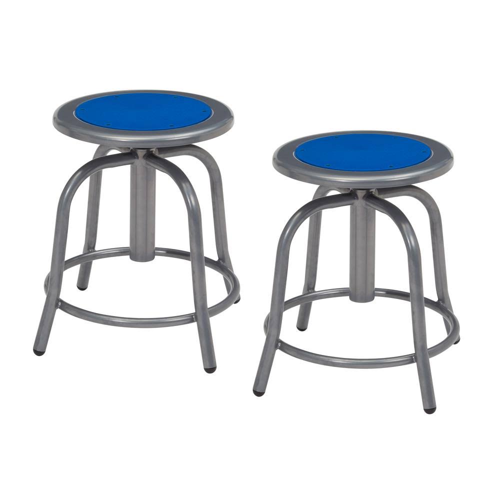 Persian Blue/Gray Steel Swivel Stools, Set of 2 A30483