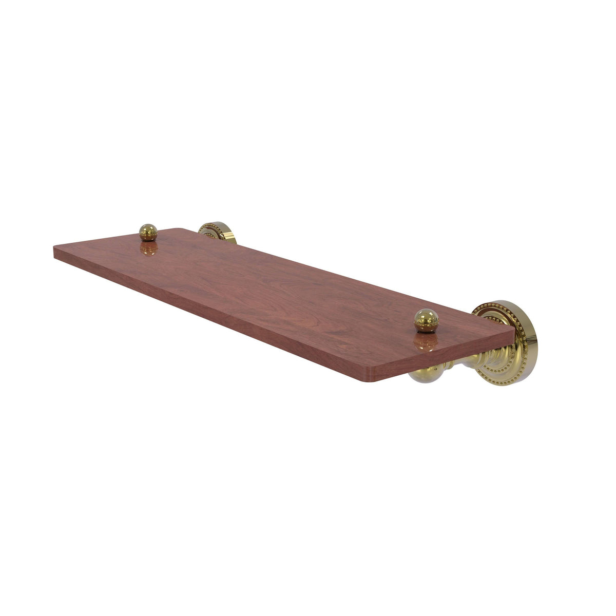 16 inch Solid Ironwood Shelf Unlacquered Brass E746123