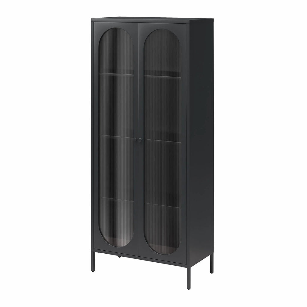 2-Door Accent Cabinet with Fluted Glass O58164