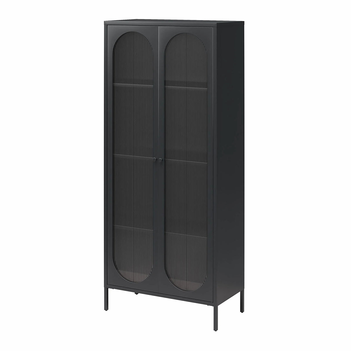2-Door Accent Cabinet with Fluted Glass O58164