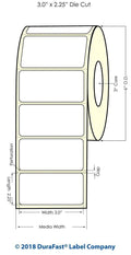 White Polyester Label 1000/Roll B13918