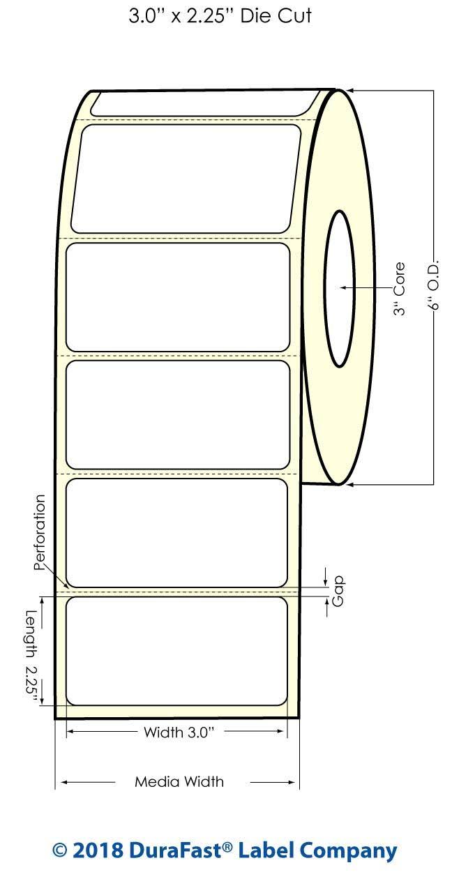 White Polyester Label 1000/Roll B13918