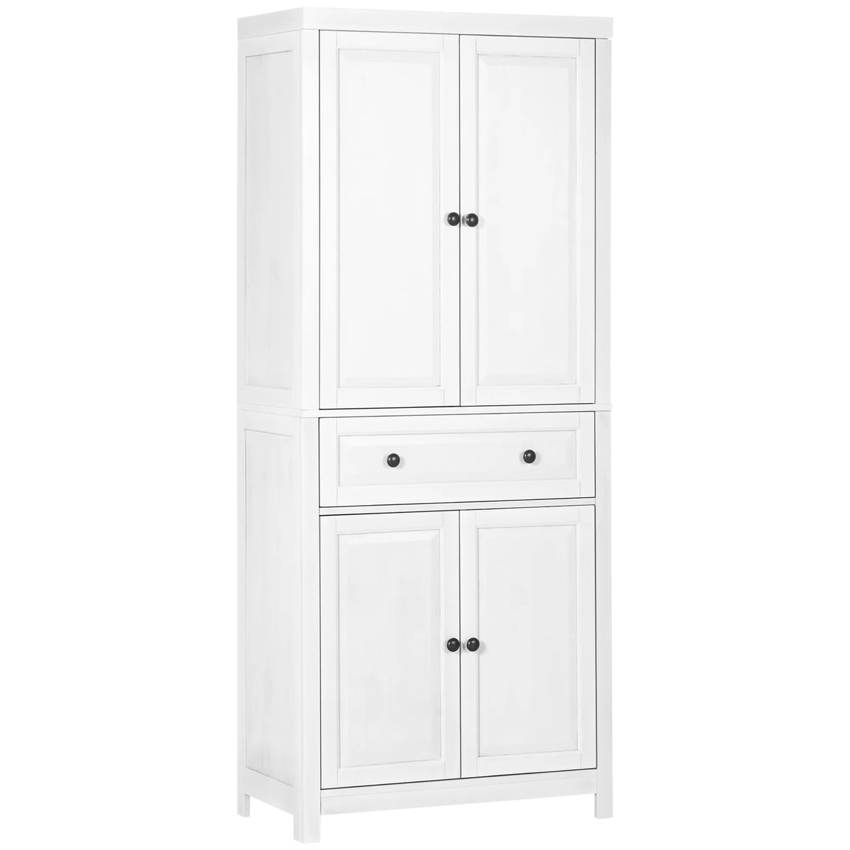 White Pinewood Kitchen Pantry Storage Cabinet T384136