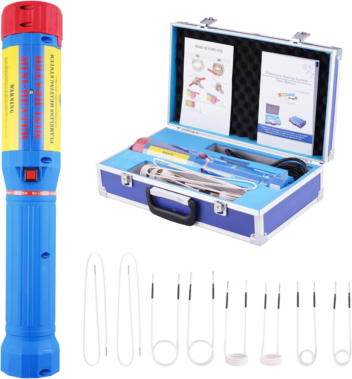 Magnetic Induction Heater Kit 8 Coils Handheld with Portable Storage Box W21948