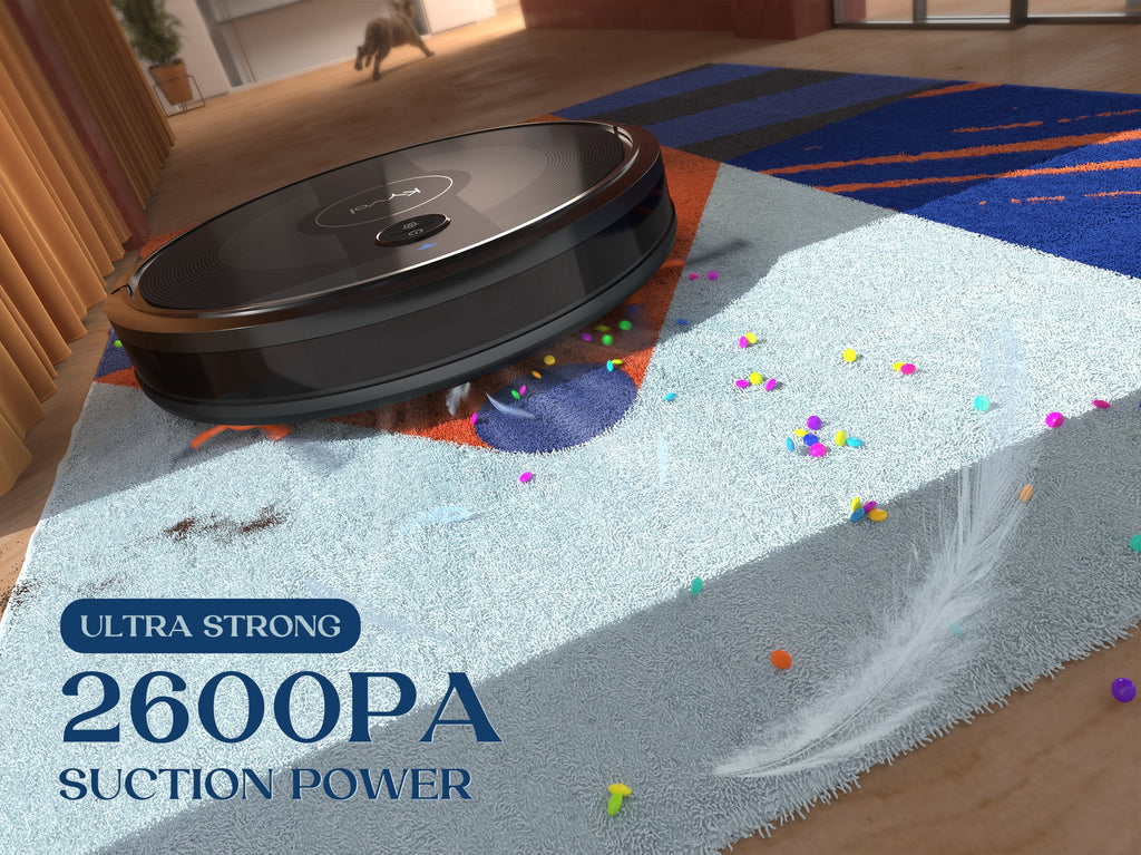 Robot Vacuum Cleaner with Mapping Technology, 2600Pa, 150 mins Runtime, Ultra-Slim V725273