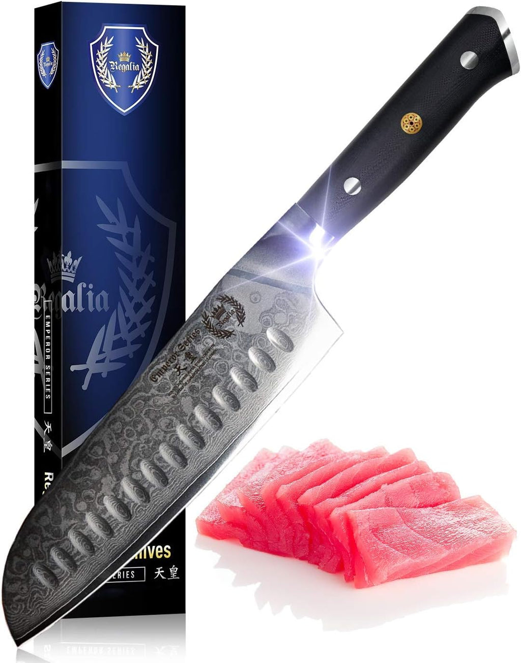 Santoku Chef Knife 7 inch with G-10 Ergonomic Handle O2357