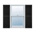Black Vinyl Open Louver Shutters H34271
