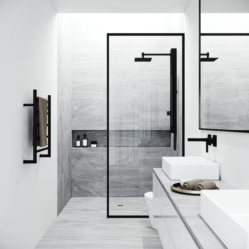 Matte Black 2-Jet Shower Panel System with Hand Shower Wand R495