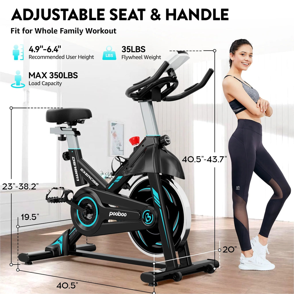 Indoor Cycling Bike Magnetic Stationary Exercise Bike 40lbs Flywheel I686607