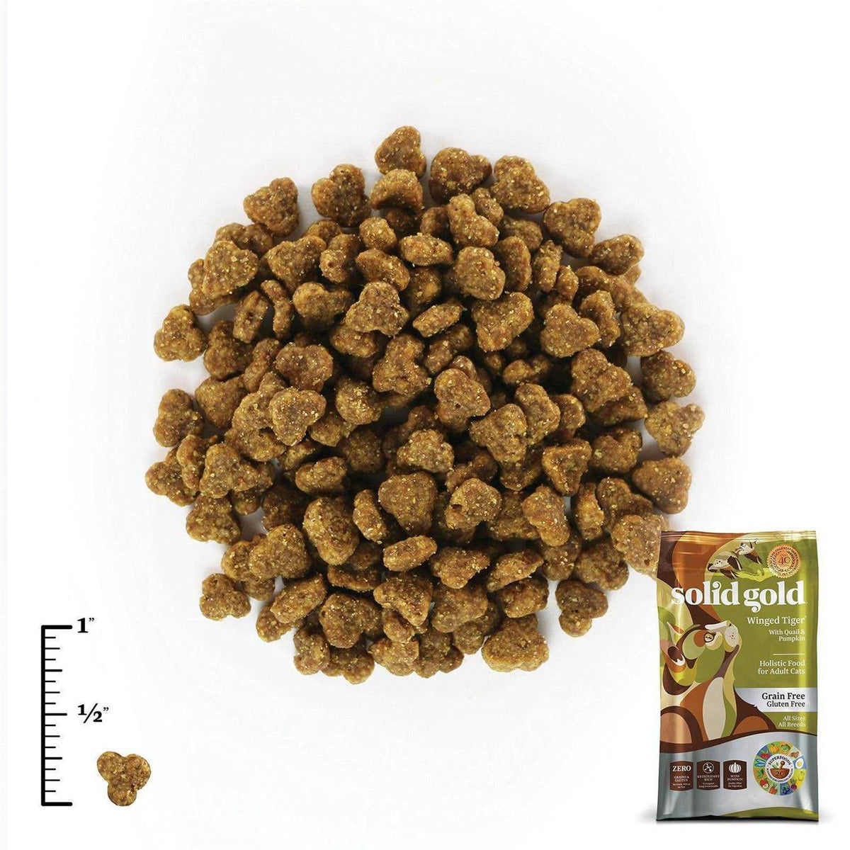 Solid Gold Winged Tiger Quail & Pumpkin Adult Dry Cat Food X3373