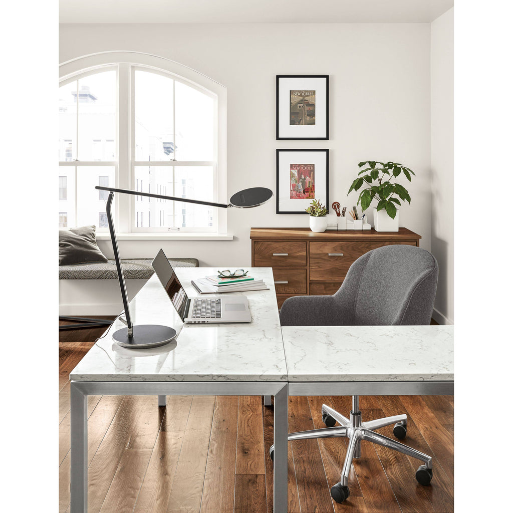 Ergonomic Rolling Office Chair in Cadet Blue Grey Performance Fabric K726