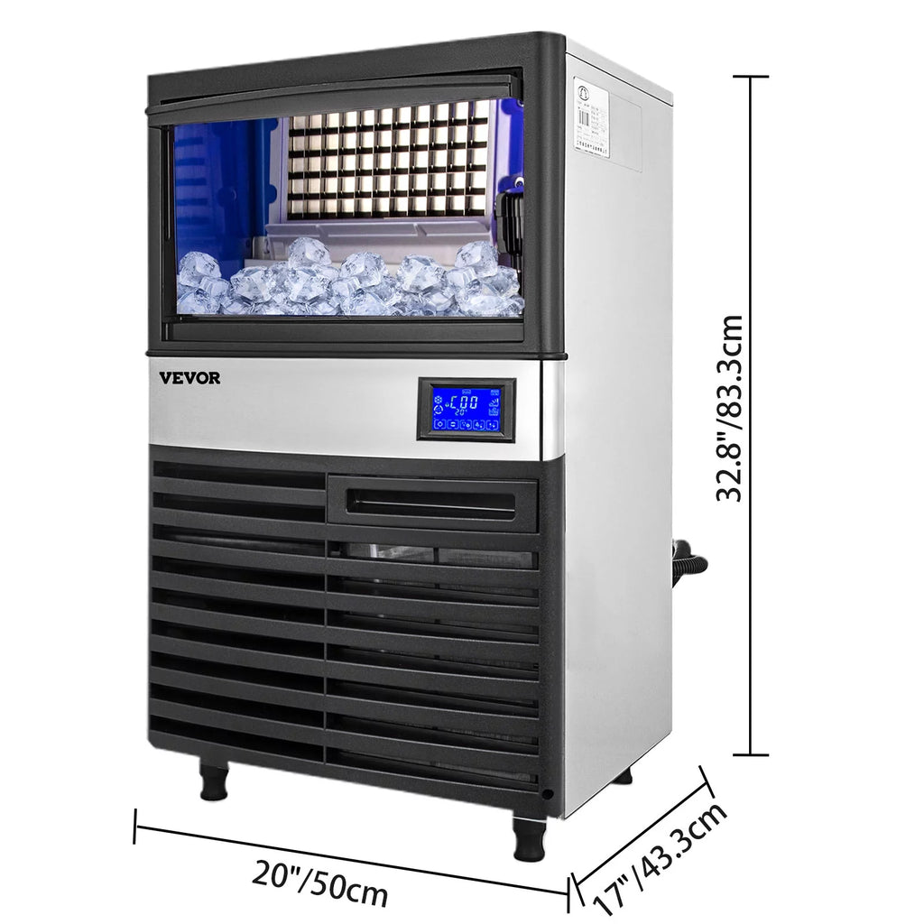 Commercial Ice Maker 132lbs/24h Stainless Steel B709328